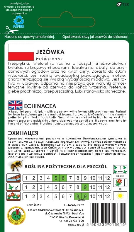 Jeżówka biała White Swan 1g