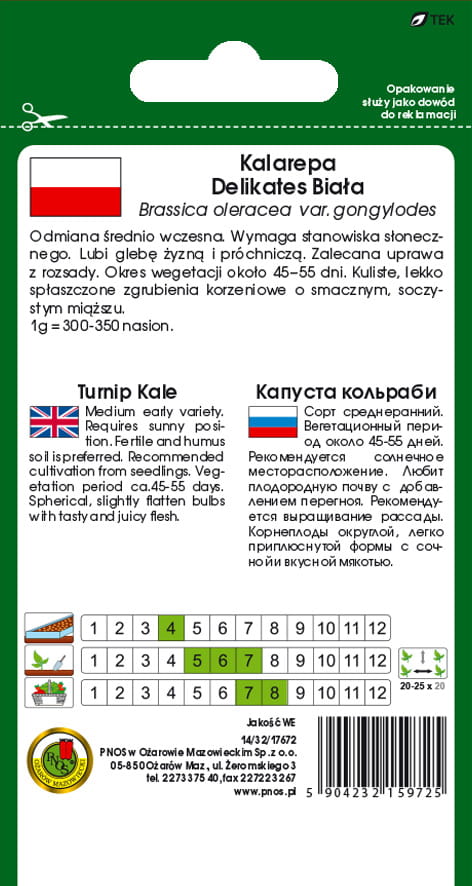 Kalarepa DELIKATES BIAŁA 2g