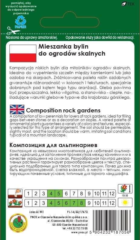 Mieszanka bylin do ogrodów skalnych 1g