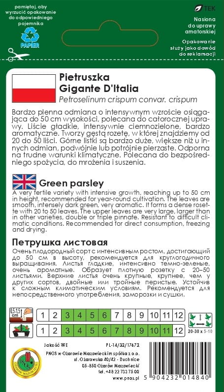 Pietruszka naciowa GIGANTE D'ITALIA 5g