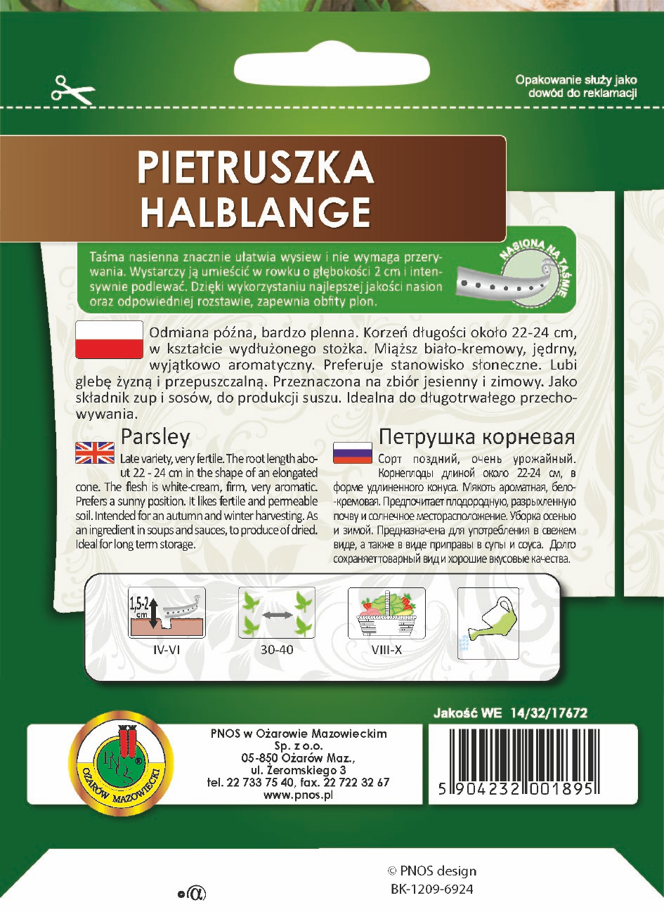 Pietruszka korzeniowa HALBLANGE 6m