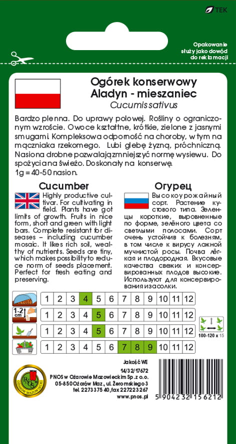 Ogórek gruntowy ALADYN F1 5g