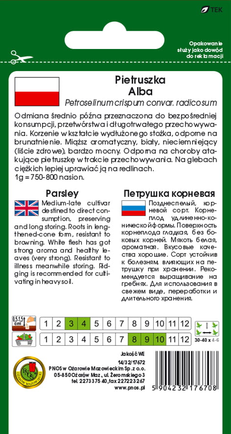 Pietruszka korzeniowa ALBA 3g