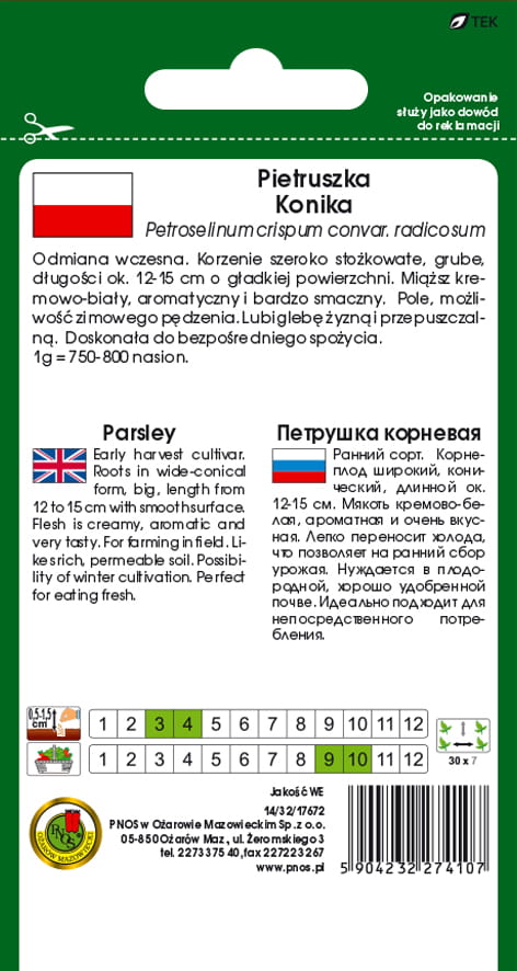 Pietruszka korzeniowa KONIKA 5g
