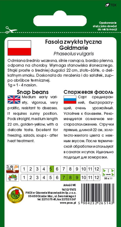 Fasola szparag. żółta tyczna GOLDMARIE 20g