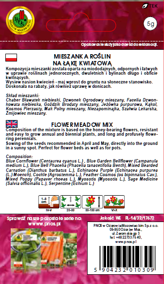 Łąka kwiatowa - mieszanka odmian 5g