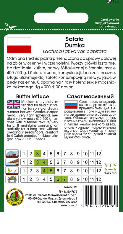 Sałata głowiasta masłowa DUMKA 1g