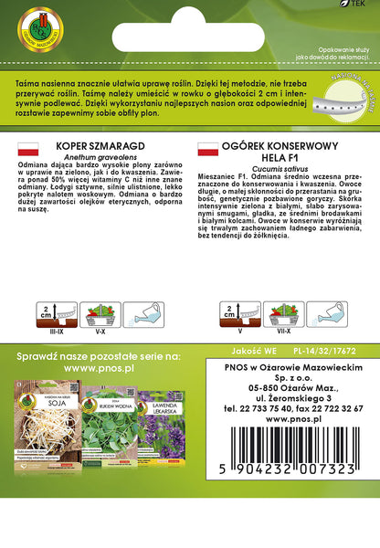 Ogórek Hela F1 + koper Szmaragd 6m