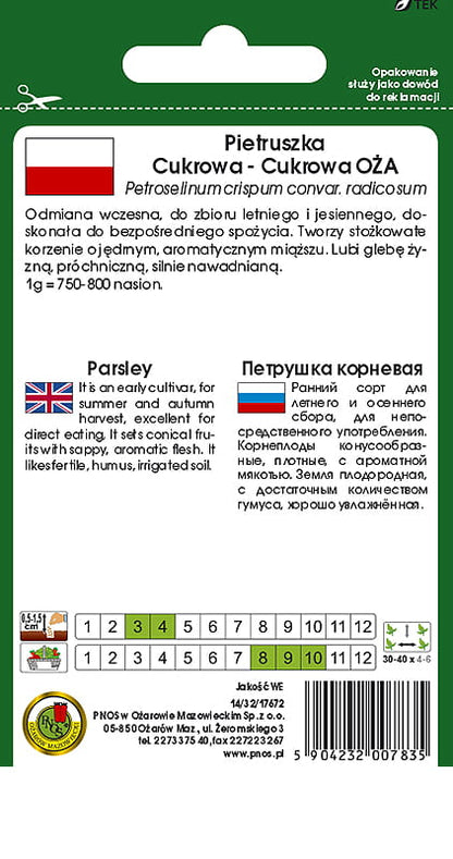 Pietruszka korzeniowa CUKROWA-CUKROWA OŻA 5g